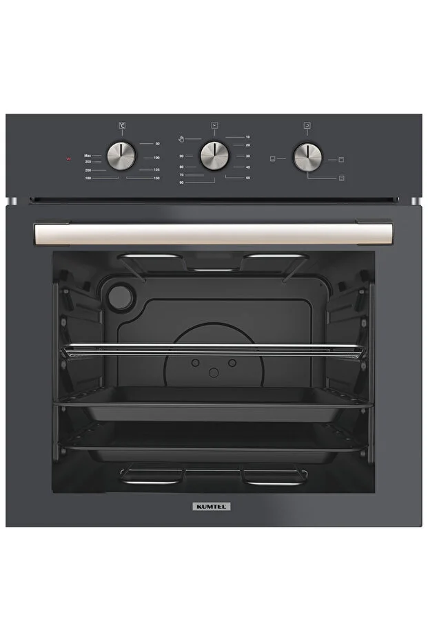 Dizayn Antrasit Cam Ankastre Set